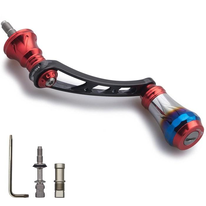 HEIGHTEN Reel Handle 56mm with 20mm Knobs Shimano & Daiwa Spinning Reel Aurora Series (Red & Black) (HT8504)