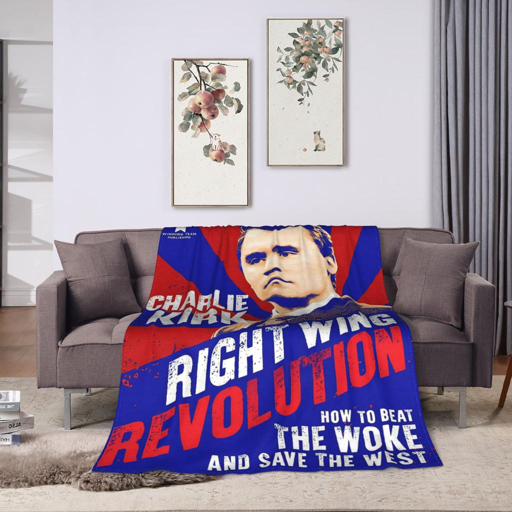Warme weiche Decken Camping Charlie Kirk Freiheit RIP Überwurfdecke Flanell-Bettüberwurf für draußen Grafische Sofa-Bettdecke
