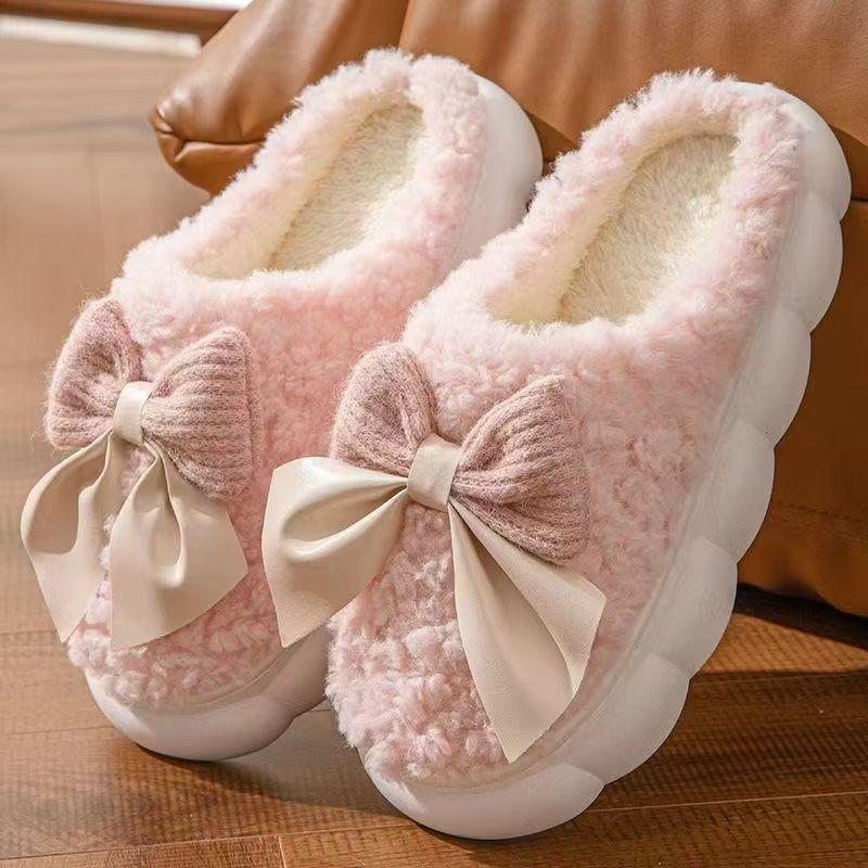Cartoon cotton slippers men's autumn and winter indoor home thick bottom velvet warm outer wear couple confinement slippers women