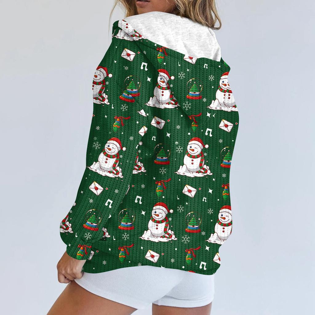 Women's Fashion Jacket Casual Printed Long-sleeved Hooded Cardigan Sweatshirts