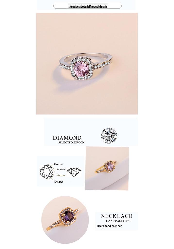 Zhenrong European American Fashion Engagement Rings for Women - Eight Hearts Eight Arrows Cubic Zirconia Jewelry.