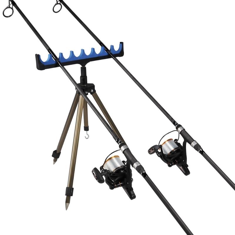 Fishing Rod Holder Tripod Stand Foldable Rods Support Rest Tripod Bracket Portable Aluminum Telescopic Ground Rack