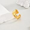 Vnox Gold Plated Stainless Steel Rings For Women, Flowers Butterfly Irregular Shaped Finger Rings Aesthetic Jewelry Wholesale