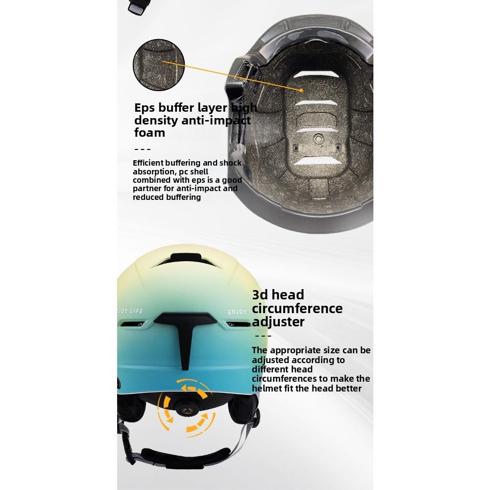 Snow Goggles Integrated Gradual Change Color Ski Helmet Winter Outdoor Skiing Equipment Adult Snow Helmet