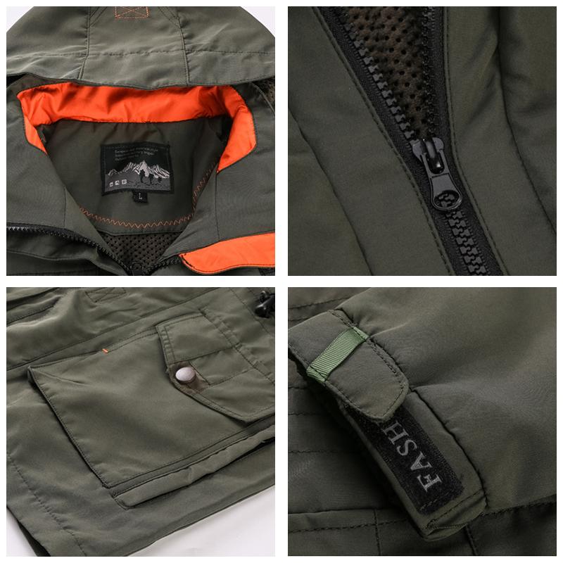 Men Outdoor Jacket Spring Autumn Hooded Casual Jacket Men Windproof Windbreaker Coat Men Camping Lnterchange Jacket Men