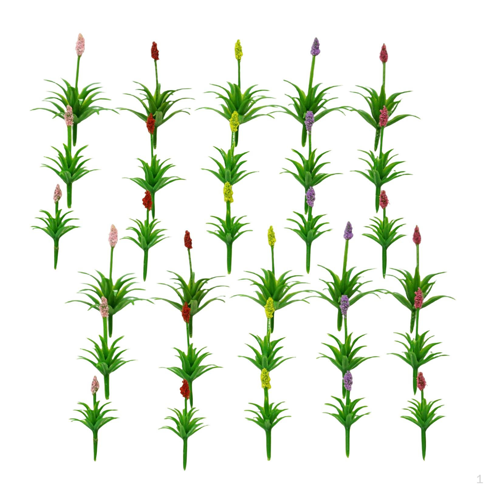 30Pcs Grass Tufts Model Flower for Miniature Scenery Decor 3.5cm