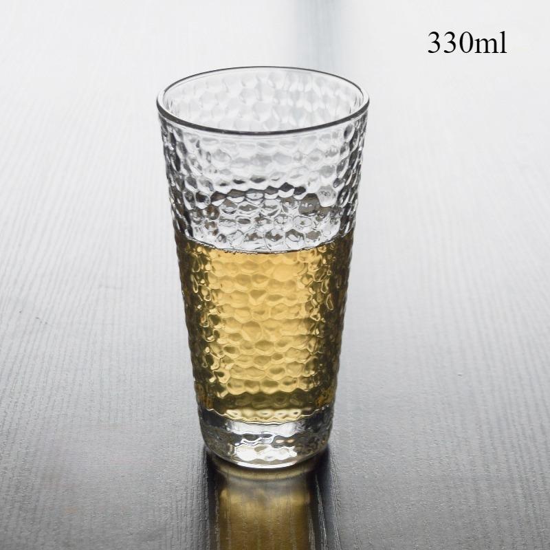 1 Pcs of Creative Glass Hammer Patterned Cups Beer and Juice Cups Transparent Beverage Cups High Appearance Level Beer Tea Cups