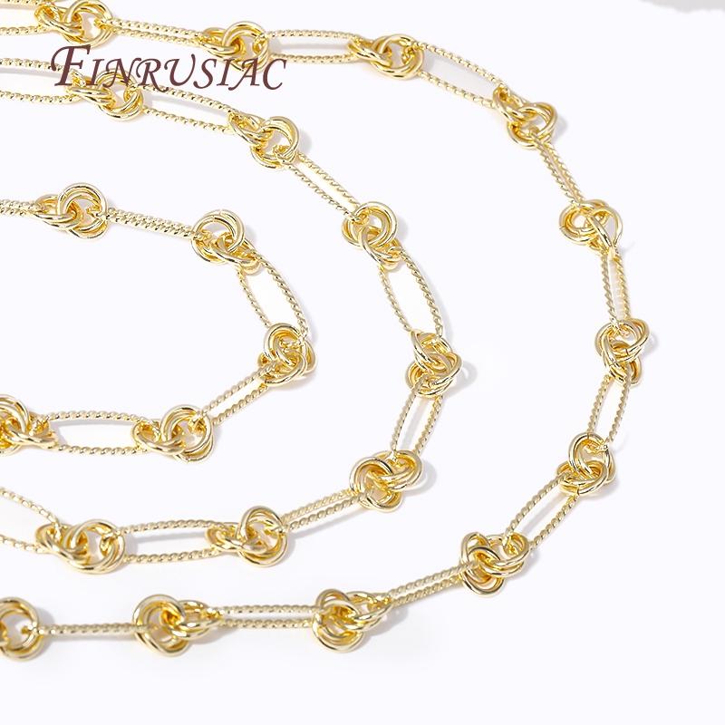 14K Gold Plated Brass Metal Thick Wide Big Chains For Making Necklace Accessories DIY Jewelry Making Chains Multi Styles