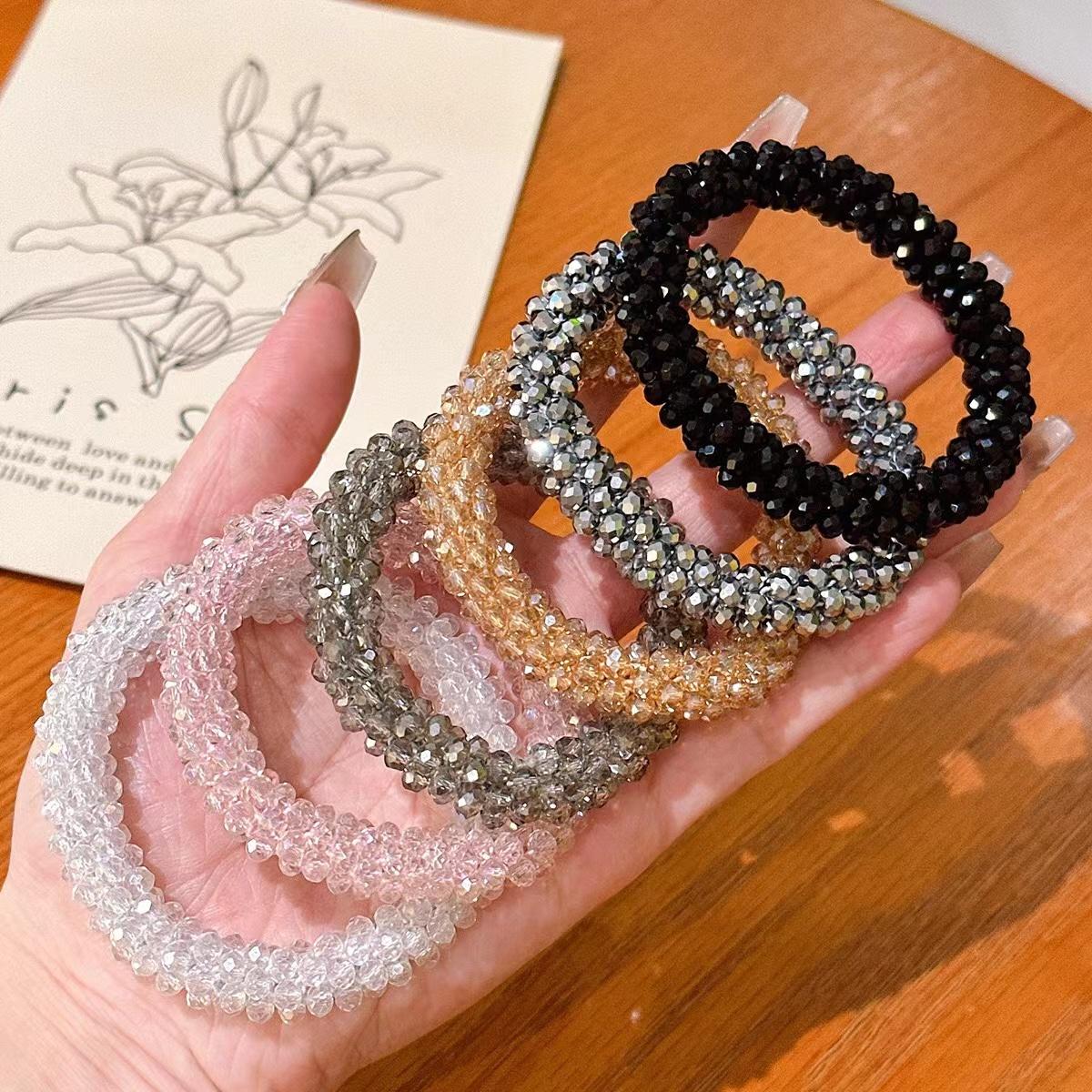 1/3 шт. Модные резинки для волос с кристальными бусинами для женщин, эластичные аксессуары, резинка для волос, головной убор для хвостика, ювелирное украшение, подарок, бохо 3pcs разноцветный