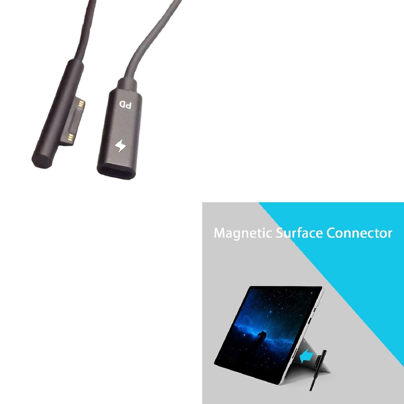 

USB-C Female PD Charger 15V 3A Power Adapter Cable For Microsoft Surface Pro 6/5/4/3/Go PD Laptop Charging Cable Cord United States