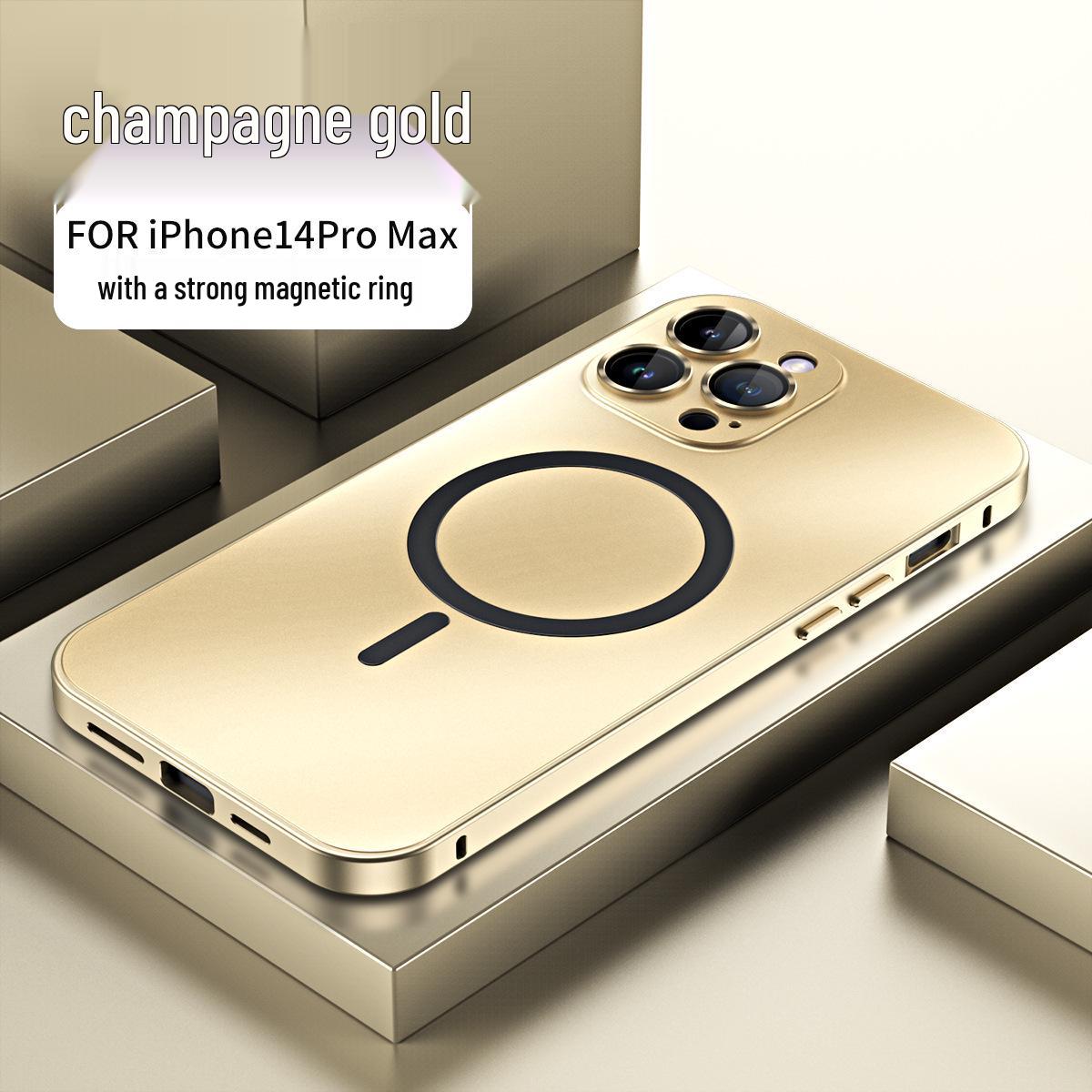 iPhone 17 Pro Max Aluminum Frame with Glass Lens, Frosted Magnetic Case iPhone 12 Pro Max