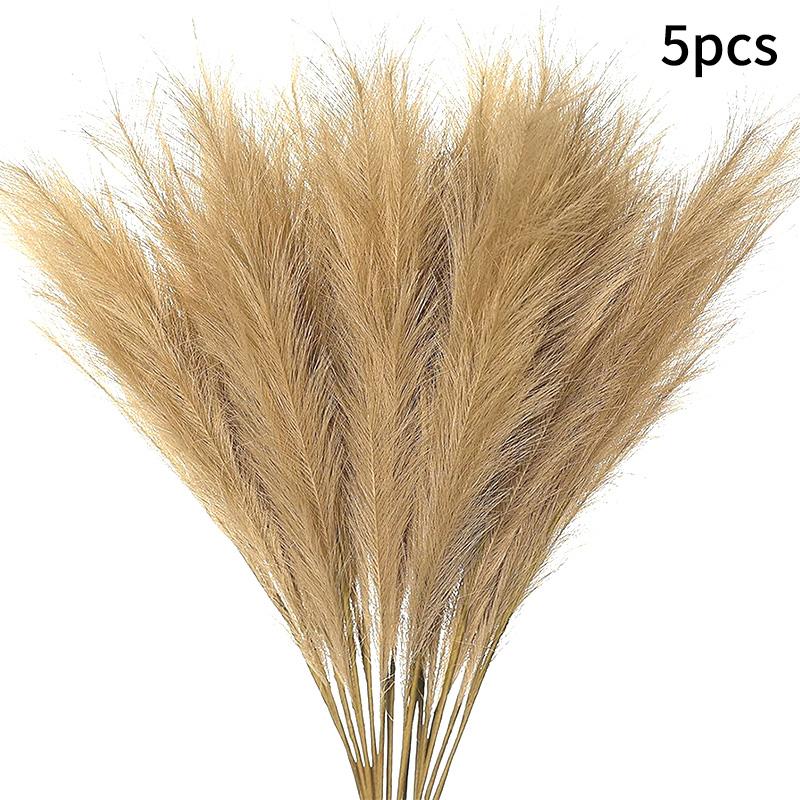 Simulated Reed Pampas Grass Artificial Plant Colorful Feather Decoration For Wedding Banquet Arrangement Shop Store Decor Props