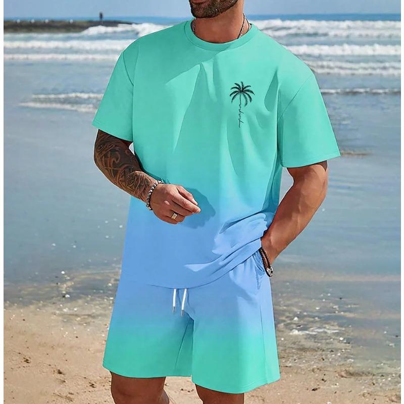 

Комплект шорт с коротким рукавом, напечатанный на 3D-принтере, Гавайский пляжный комплект, Свободная и повседневная мужская спортивная одежда S