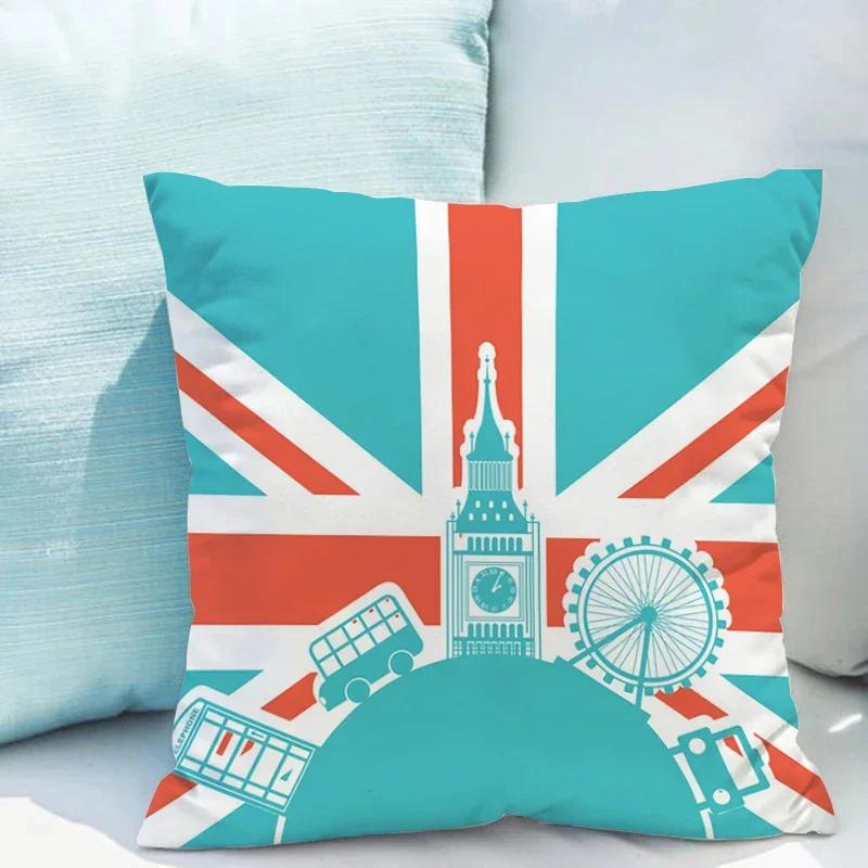 British Style London Cushion Covers Pillow Cases Decorative Sofa Cushions Sleeping Pillows Room Decor Pillowcases Cover