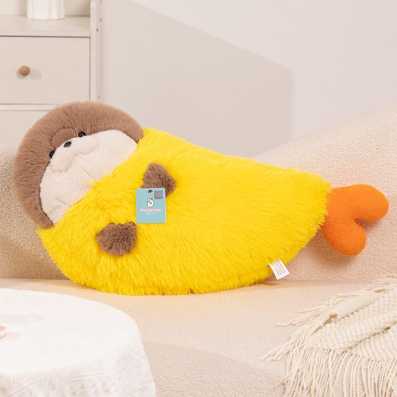 Cute Fried Shrimp And Seal Plush Toys Lovely Cartoon Seals Plush Doll Role Playing Seal Plush Pillows Appease Sleeping Kids Gift