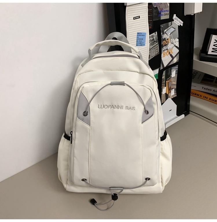 

Simple schoolbag female college student lightweight travel backpack male trend high school student backpack белый