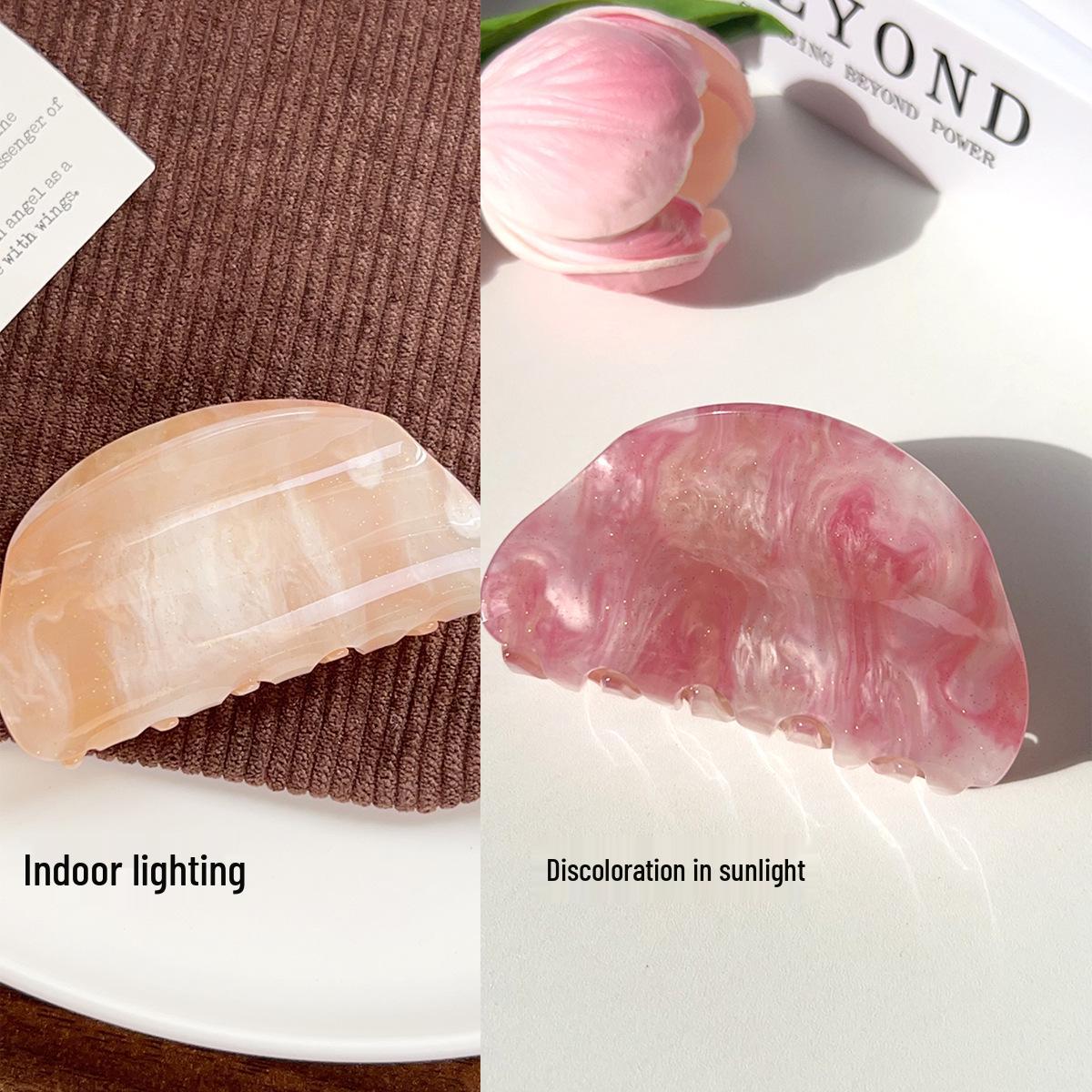 

Корейская акриловая заколка-краб конфетного цвета: Средний полукруг, меняющийся цвет аксессуар для волос Color Changing Effect персиковый/розовый