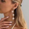 Pastoral Creative Colorful Flower Tassel Earrings, Fashion Minimalist Line Ear Studs For Women