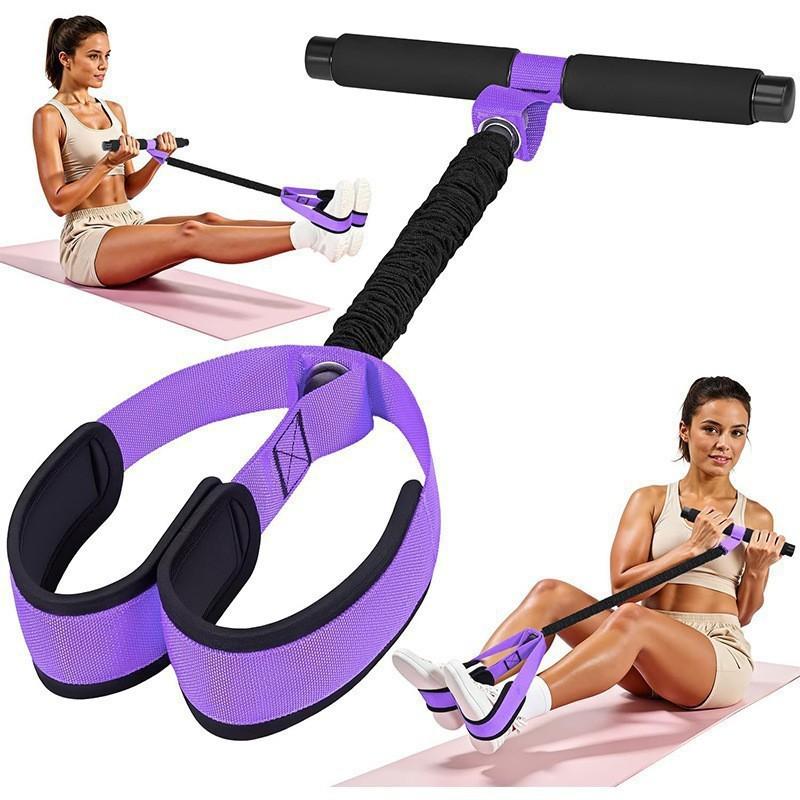 Pedal resistance band with handles, thickened and durable latex tubing,  for abdominal, waist, and arm workouts