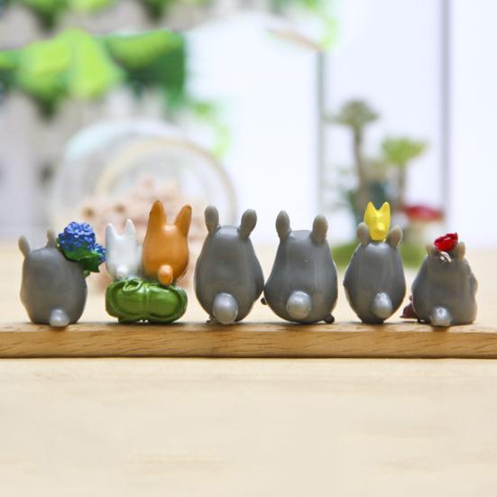12Pcs/Set Anime Totoro Resin Models Miniature Dollhouse Bonsai Scenery Decor
