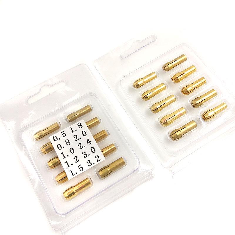 0.5/0.8/1.0–3.2mm Mini Drill Brass Collet Chuck Sets Electric Grinding Accessories Sets 4.2/4.8 Mm Shank for Dremel Rotary Tool