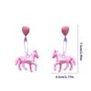 Unique Horse Earrings with Heart and Paperclip Pattern Cuteness Pony Earrings Resin Texture Suitable for Everyday Wear