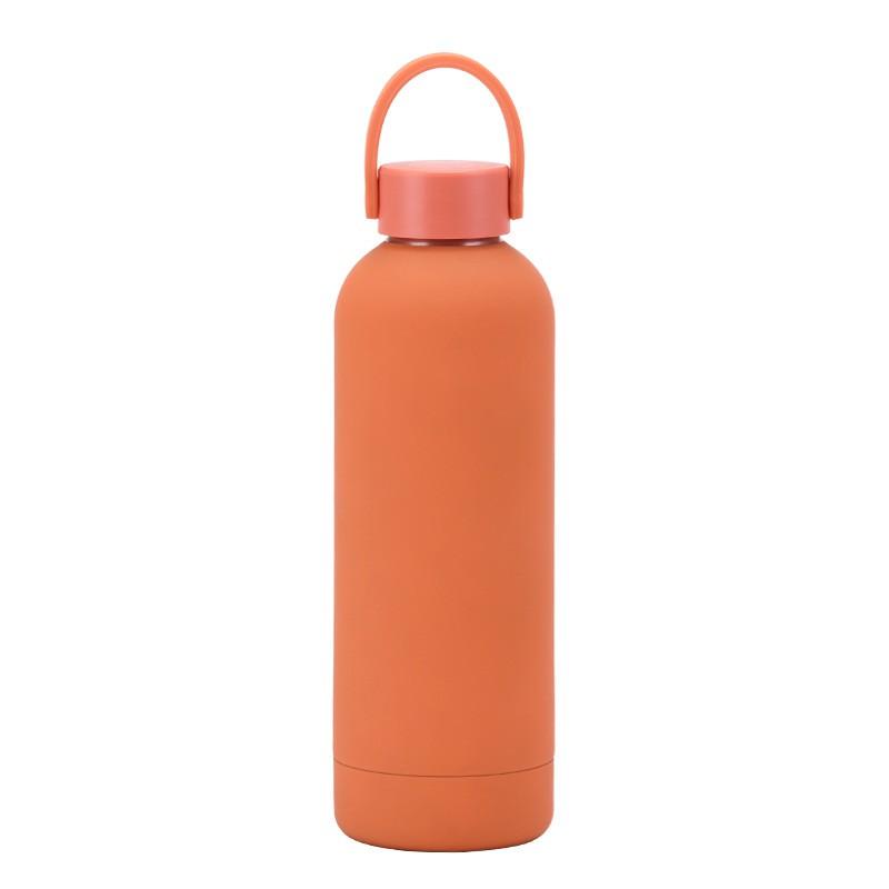 Double-Layer Stainless Steel Vacuum Insulated Travel Mug With Carrying Handle - 500ml Portable Outdoor Water Bottle