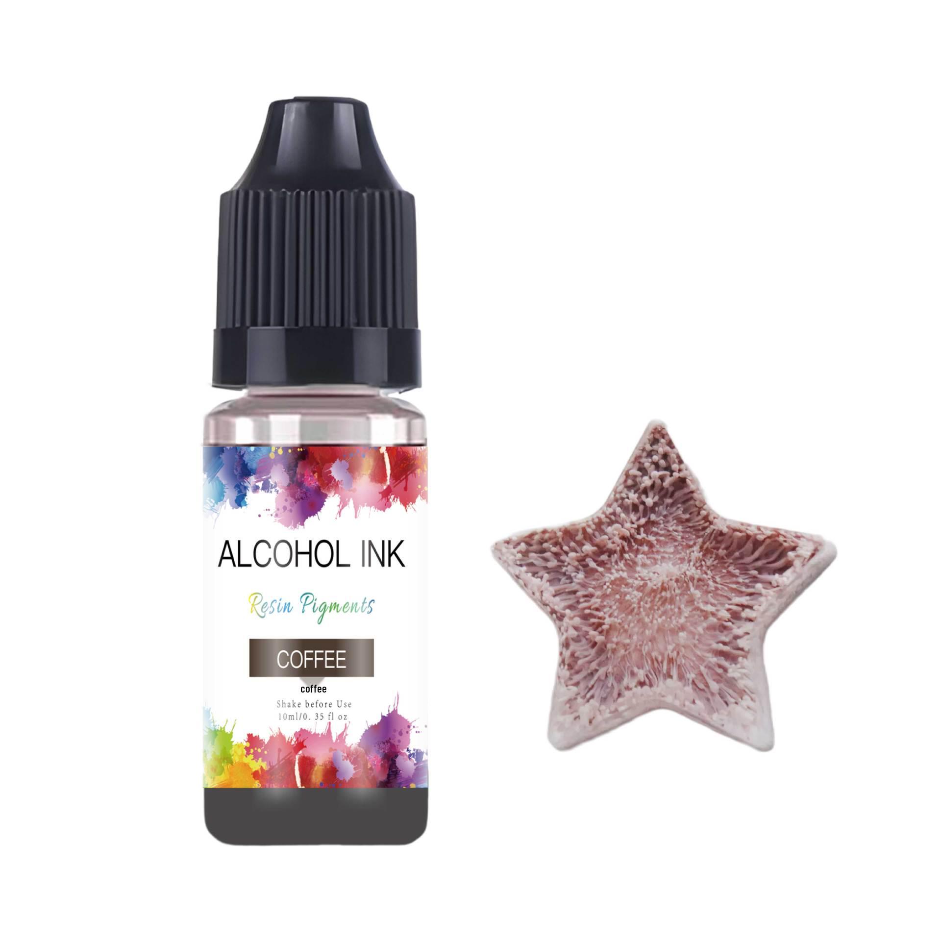 

Набор пигментов для 3D-алкогольных чернил 26 цветов, кристальный клей, диффузия золота и серебра Coffee; 10ML