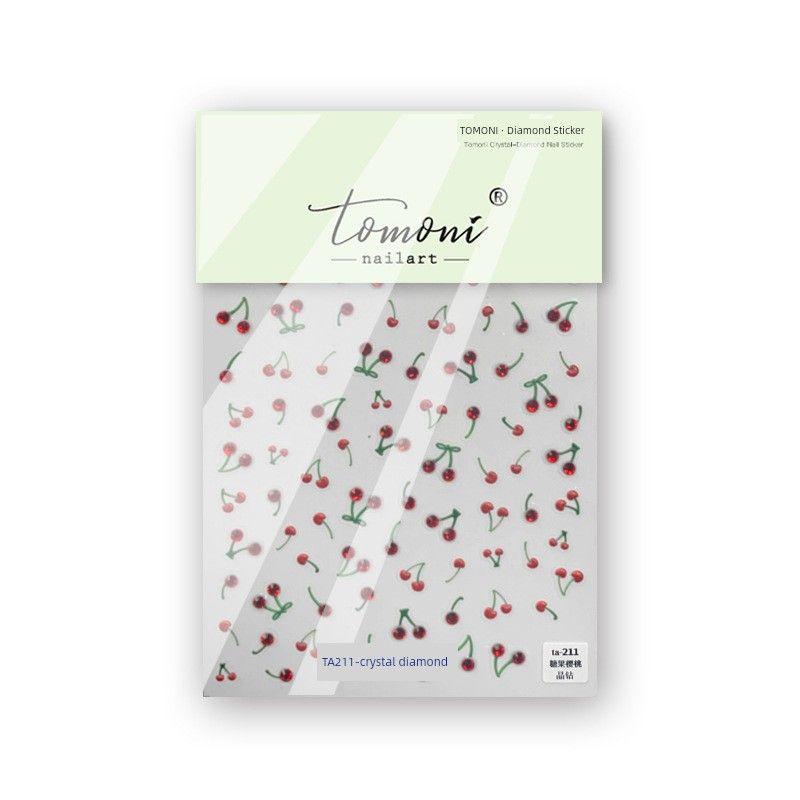 

Tomoni High Quality Nail Stickers Paper Tape Bright Crystal Nail Beauty Applique Three-Dimensional 5D Cute Cherry Nail Sticker Diamond ta211 (candy cherry) Crystal Diamond