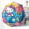 1pc Mermaid Hello Kitty Ocean Adventure Umbrella with Plastic Handle,Suitable for All Seasons Home Travel Outdoor UmbrellaSanlio555