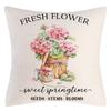 Seasons Throw Pillow Cover Spring Linen Flowers Truck Cushion Office Throw Pillow Cushion Throw Pillow Cushion