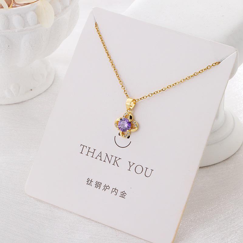 Versatile Luxury Titanium Steel Necklace with a Colorfast Pendant - Simple Niche Design Clavicle Chain for Women.