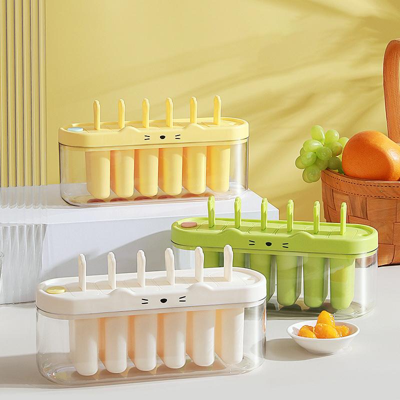 Six-cavity Ice Cream Mold For Home Use, Homemade Popsicles, Children's Ice Cream, Ice Cream Molds, Ice Boxes