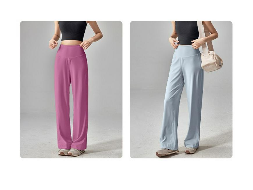 Women's Quick-Dry High Waist Yoga Pants - Slimming, Breathable, Straight-Leg Fitness Pants for Fall and Winter.