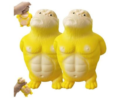 2 Stück Gorilla Affe Affe Spielzeug, Kinderspielzeug Gorilla, Elastischer Affe, Unzerbrechlicher Elastischer Affe, Gorilla Spielzeug