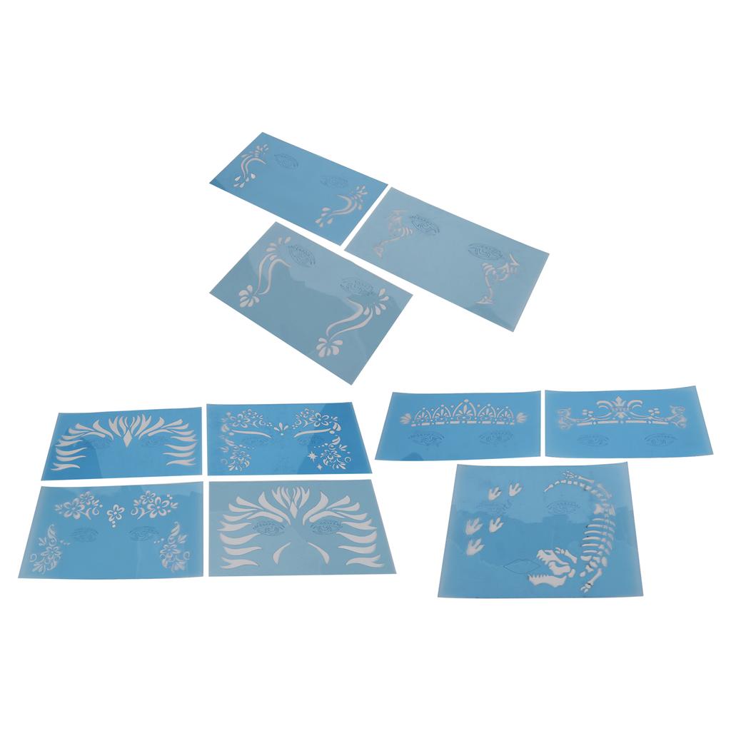 10 Sheet Face Paint Stencil PET Holiday Halloween Makeup Face Paint Template for Stage Performance