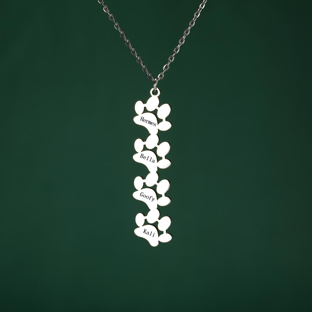 Lemegeton Cane Gatto Zampa Collana Personalizzata Acciaio Inossidabile Gioielli Personalizzati Memoriale Animale Domestico Catena al Collo Bambino Donna Accessori