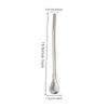 Removable Stainless Steel Straw Filter Spoon with Cleaning Brush Reusable Metal Straw Spoon Cocktail Stirrer for Drinking Tea