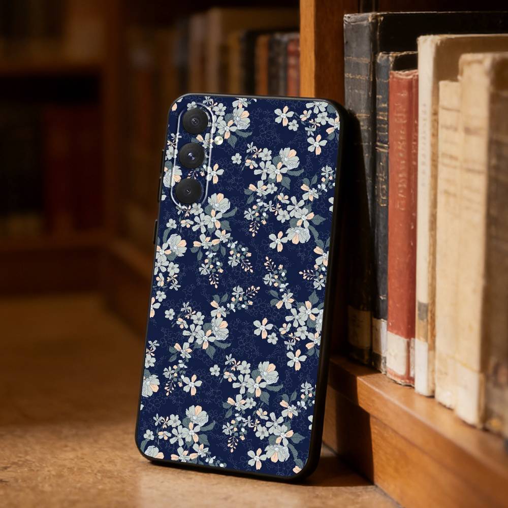 Flowers art Phone Case For Samsung S26,S25,S24,S23,S22,S21,Ultra,Plus,FE Black Soft Cover