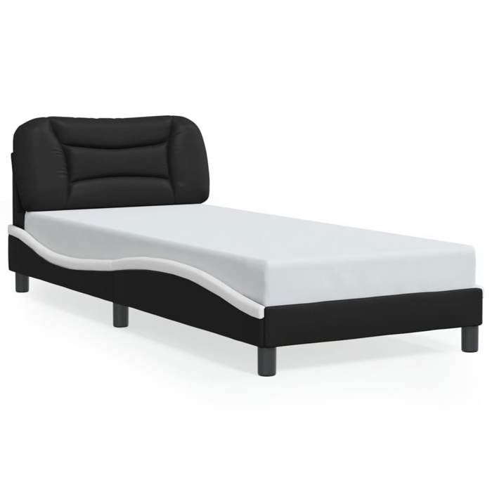 VidaXL Cadre de Lit avec Tête de Lit, Lit Rembourré, Sommier à Lattes, Lit Simple, Lit Adulte de Chambre à Coucher 3207979