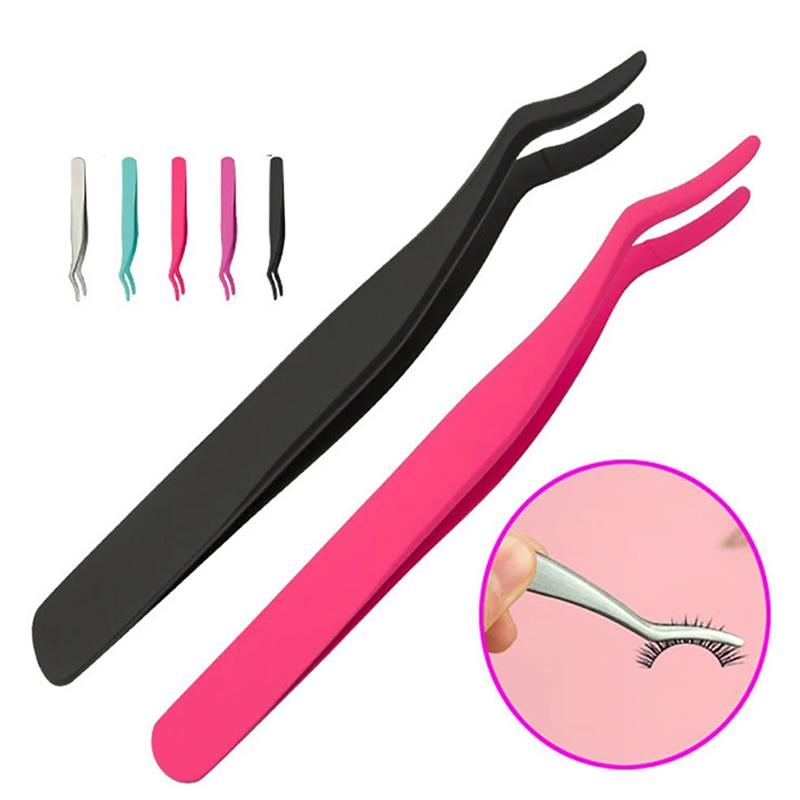 False Eyelash Tweezers Applicator Eyelash Extension Curler Nipper Clip Clamp