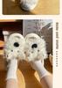 Red Book Cartoon Puppy Summer Linen Slippers - Thick Sole, Soft Cotton, Perfect for Girls' Home Use