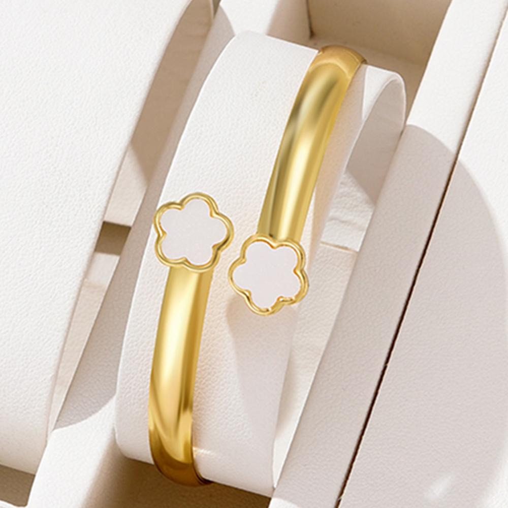 5 Piece Zircon Set Necklace Bracelet Ring Earring Set Women Minimalist Oil Drop Lucky Flower Versatile Personalized Fashionable