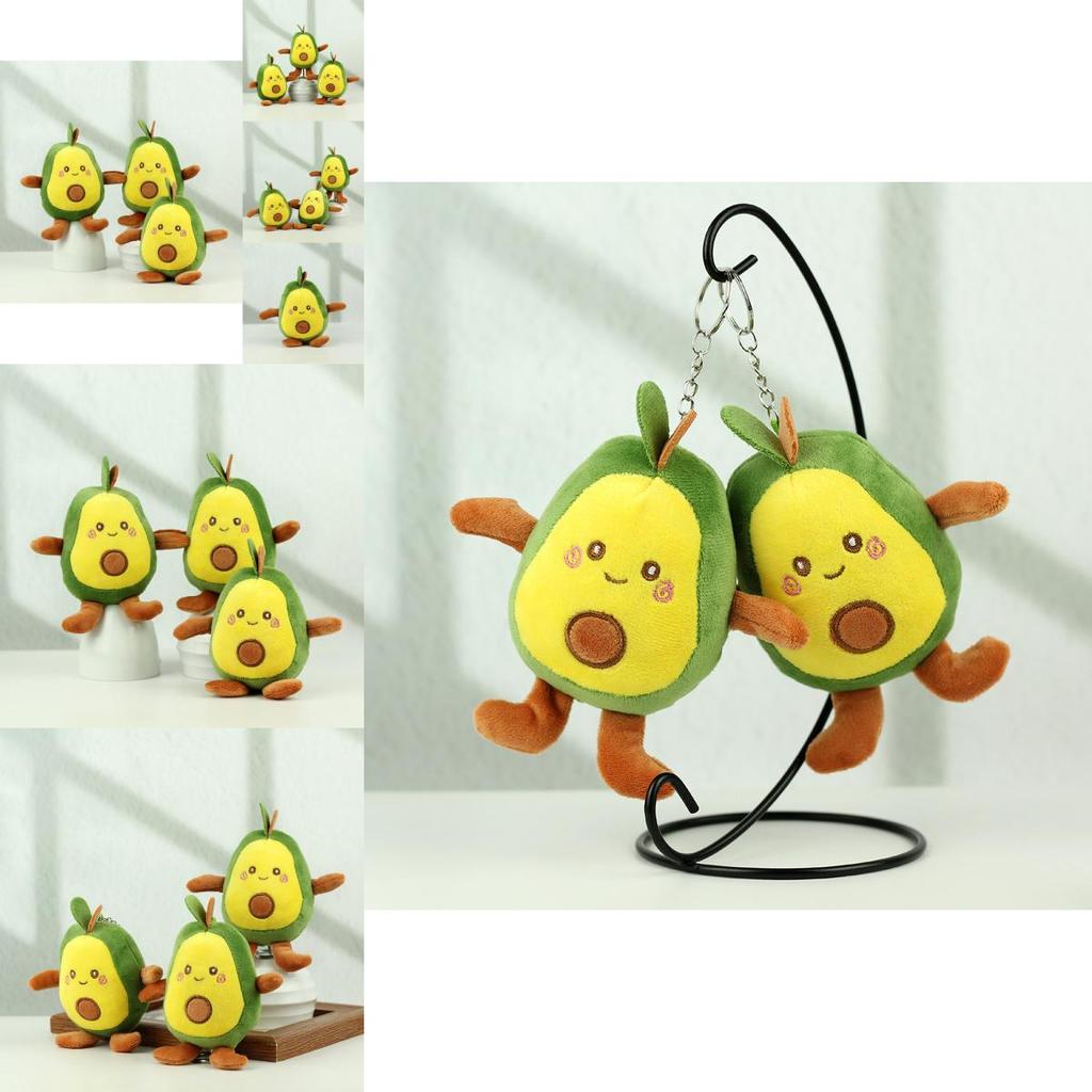 Weicher und kuscheliger vier Zoll Avocado Plüsch Schlüsselanhänger Perfekt für Kindertaschen und Geschenke