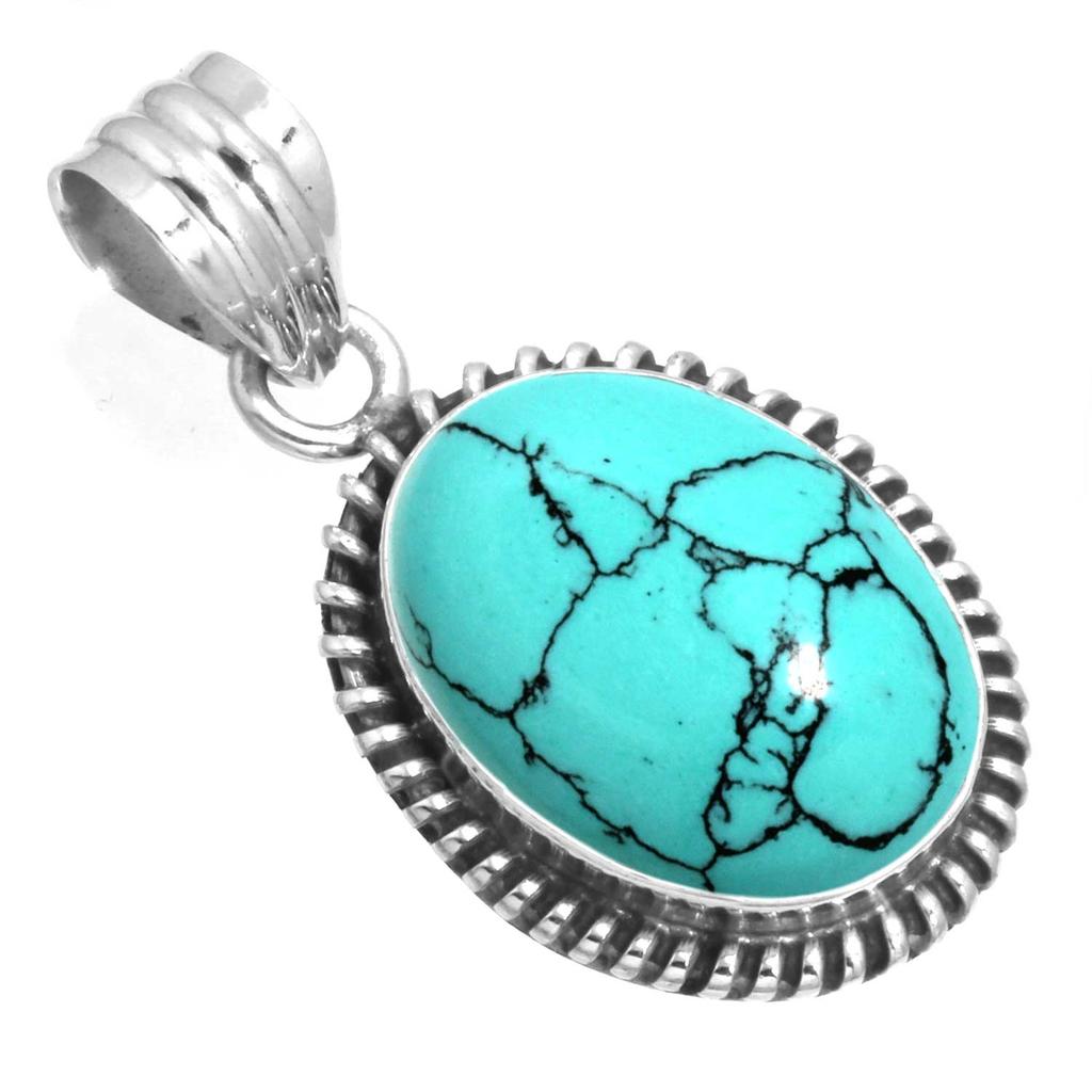 925 Sterling Silver Pendant Women Gemstone Handmade Jewelry Valentine's Day Gift Blue Green Purple Copper Turquoise Pearl Lapis Mother Of Pearl