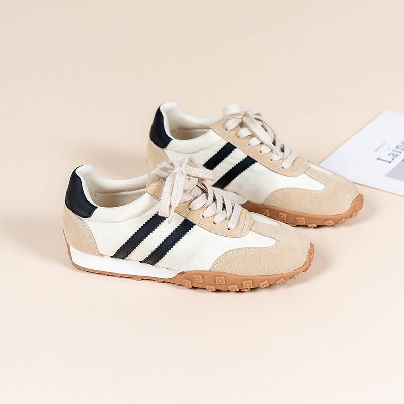 

Cowhide version~ Su Yinyin Meigao junior sister three bars color matching platform casual sports shoes women s German training shoes Forrest Gum 35