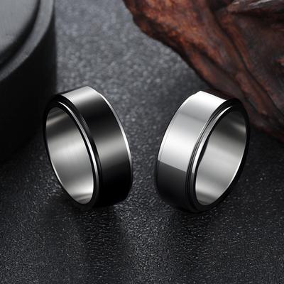 Herren Modischer Titanstahl Drehbarer Ring - 8MM Breite
