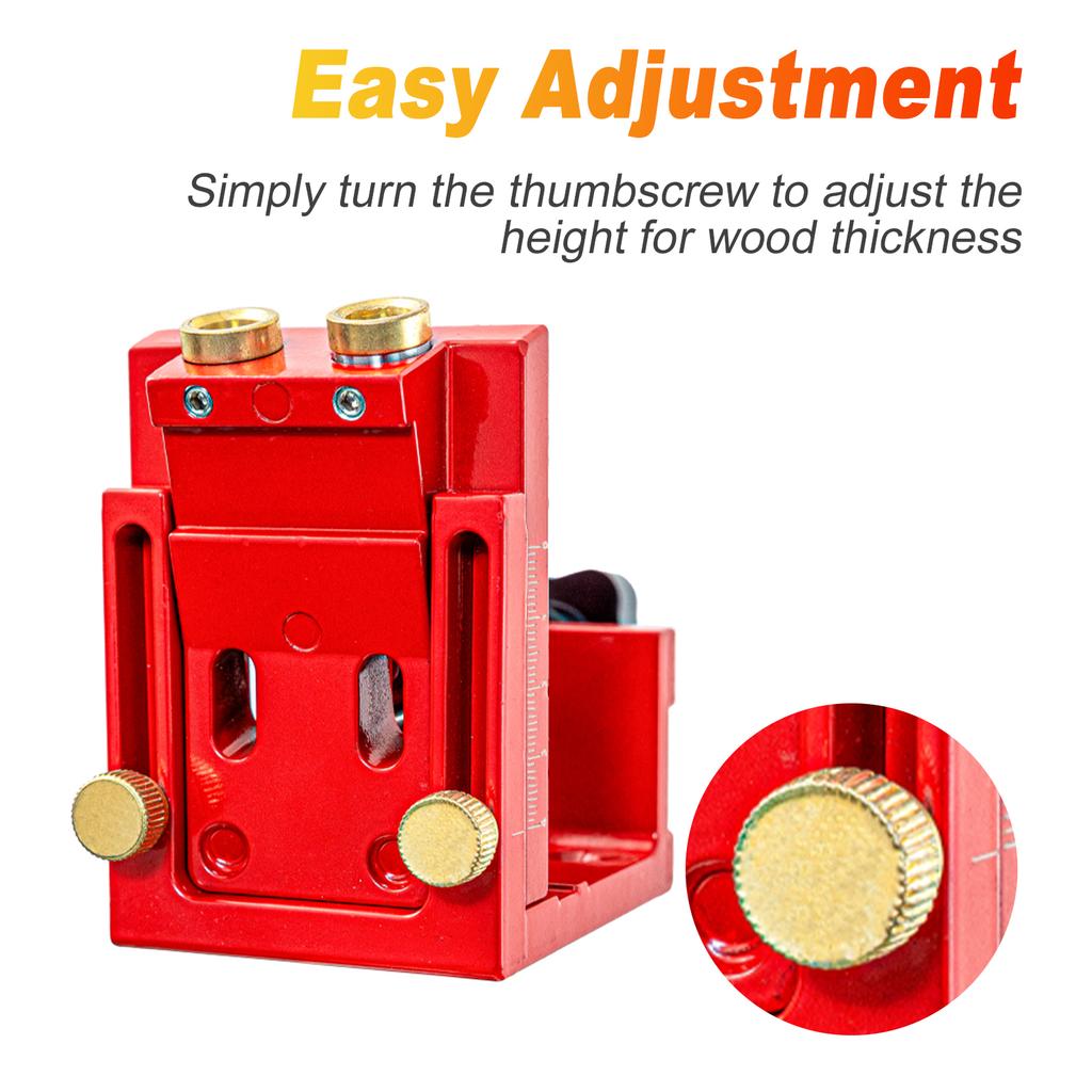 Pocket Hole Jig Kit Adjustable Angle Drill Guide with Screws Wood Plug Wrench for Woodworking
