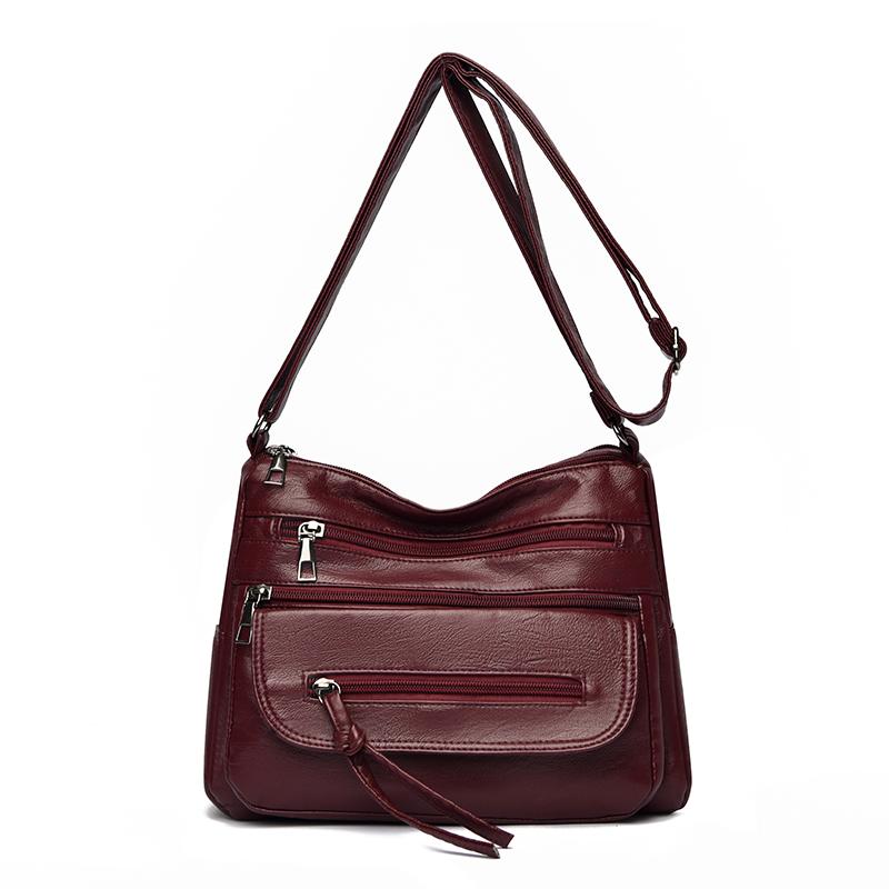 Women's Shoulder Bag Middle-aged Mom Bag Multi-pocket Shoulder Bag Lightweight Crossbody Bag