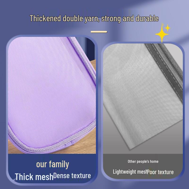 Double-Layer Mesh Transparent Pencil Case - Portable Large Capacity Stationery Box